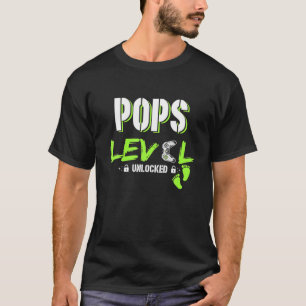 Mens Gaming Pops Level Unlocked Gamer Levelled Up  T-Shirt