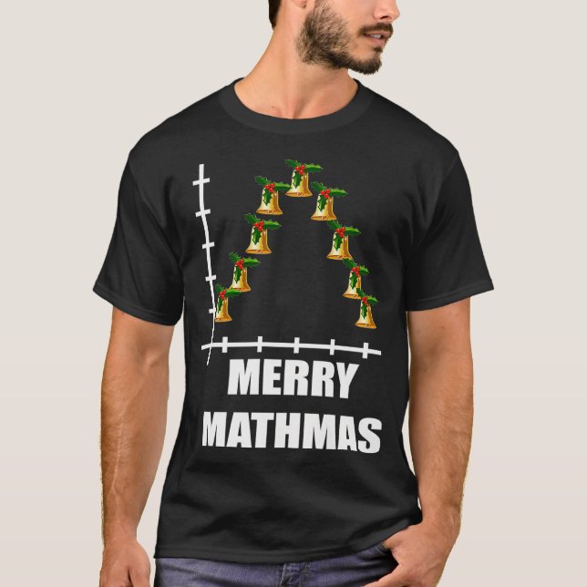 Mens Gaussian Christmas Bell Curve Math Statistics T-Shirt (Front)