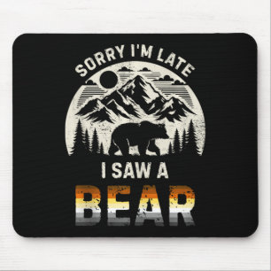 Mens Gay Bear Pride Hiking Retro Funny Outdoor Tan Mouse Pad