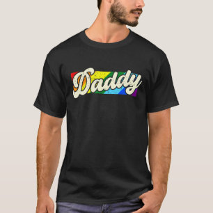 Mens Gay Daddy Rainbow Flag Gay Pride Parade Lgbtq T-Shirt