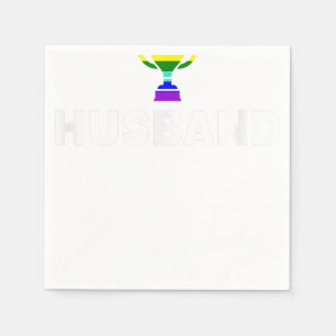 Mens Gay Husband Gay Marriage Rainbow Trophy Napkin