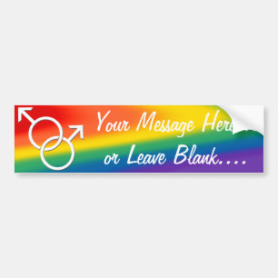 Men's Gay Pride Bumper Sticker Rainbow Love Gifts