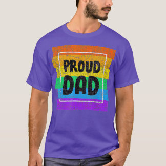 Mens Gay Pride Proud Dad Father Partner LGBTQ  T-Shirt