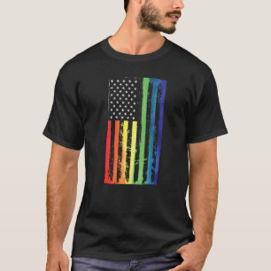 Mens Gay Pride  Usa Flag  Lgbtq Month Supporter Gr T-Shirt