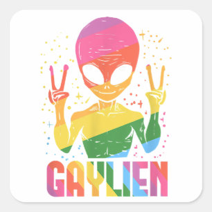 Mens Gaylien Gift For A Gay Alien Lover Square Sticker