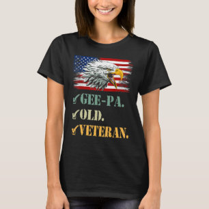Mens Gee Pa Old Veteran American Eagle Flag Cool M T-Shirt