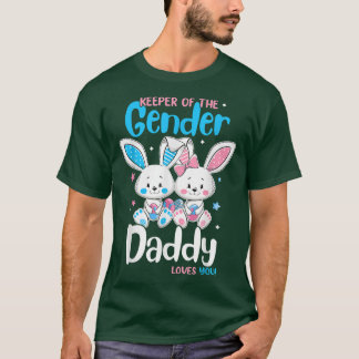 Mens Gender Reveal Daddy Loves You Bunny Easter Pr T-Shirt