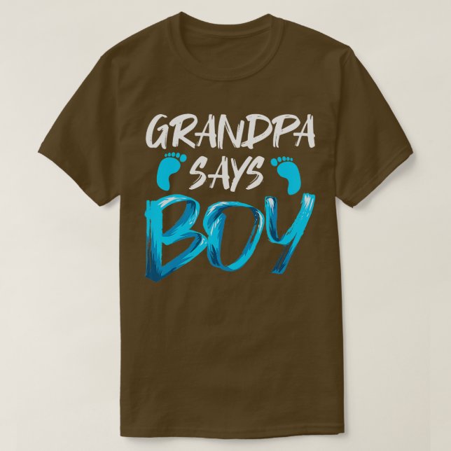 Mens Gender Reveal Grandpa Says Boy Future Grandfa T-Shirt (Design Front)