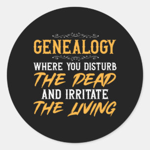 Mens Genealogy Where Disturb The Government Classic Round Sticker