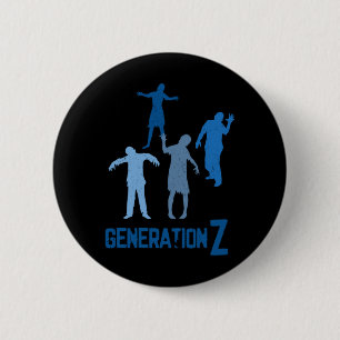 Mens Generation Z Apocalypse Zombie Ungovernment 6 Cm Round Badge