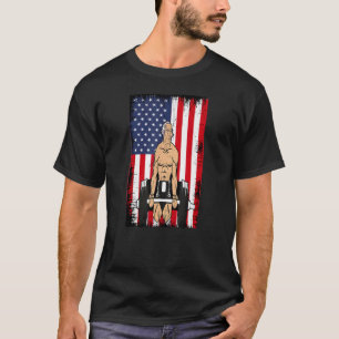 Mens George Washington Gym Fourth Of July Usa Flag T-Shirt