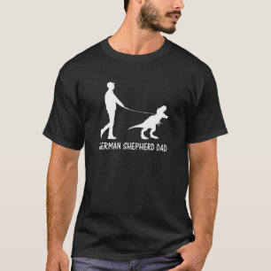 Mens German Shepherd Dad Dinosaur GSD Owners Funny T-Shirt