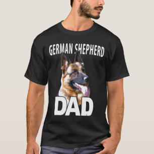 Mens German Shepherd Dad  Face Head Portrait T-Shirt