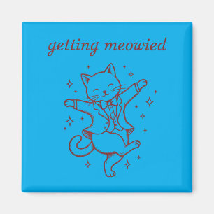 Mens Getting Meowied Cat Wedding Funny Bride Groom Magnet