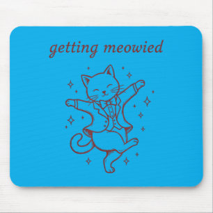 Mens Getting Meowied Cat Wedding Funny Bride Groom Mouse Pad