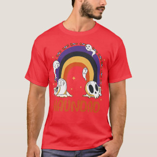 Mens Ghost Papa Dad  Funny Rainbow Haunted Costume T-Shirt