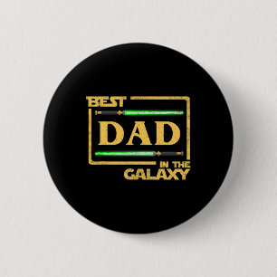 Mens Gift Best Dad In Galaxy Fathers Day  6 Cm Round Badge