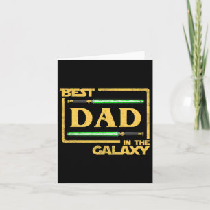 Mens Gift Best Dad In Galaxy Fathers Day Card