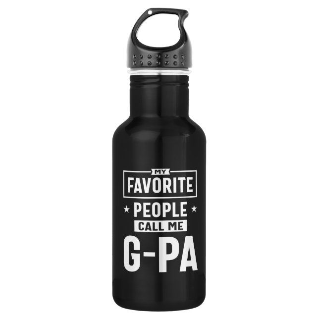 Mens Gift My Favourite People Call Me G-Pa 532 Ml Water Bottle (Front)