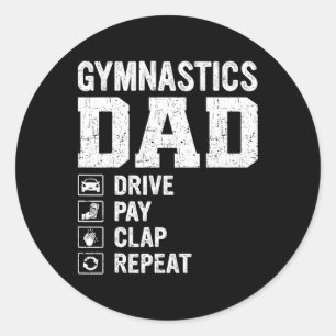 Mens Gifts For Fathers Day Gymnastics Dad Drive Pa Classic Round Sticker