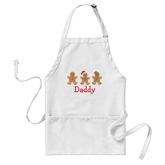 Mens Gingerbread Trio Apron, Adult Apron (Front)