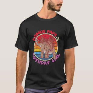 Mens Girl Birthday I Bonus Papa I Stegosaurus I Fa T-Shirt