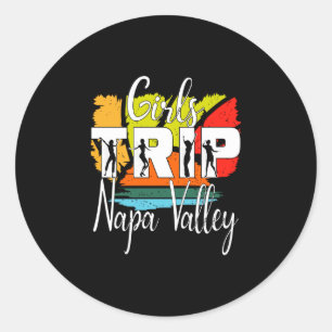 Mens girls trip napa valley womens bachelorette classic round sticker