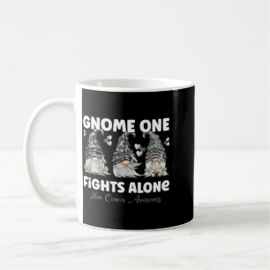 Mens Gnome One Fights Alone Black _ Skin Cancer Coffee Mug