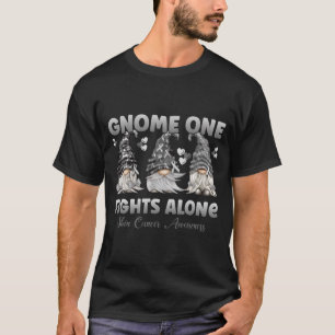 Mens Gnome One Fights Alone Black_ Skin Cancer T-Shirt