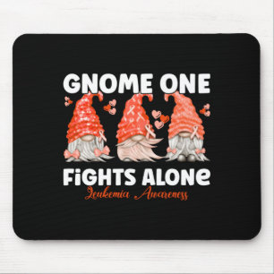 Mens Gnome One Fights Alone Orange Leukaemia Mouse Pad