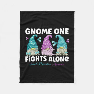 Mens gnome one fights alone prevention awareness fleece blanket