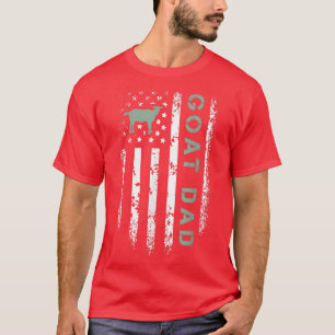 Mens Goat Dad USA Flag Farmer Animal Raiser Tracto T-Shirt
