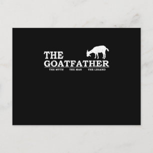 Mens Goat Far Pet Lover Fars Day Invitation Postcard