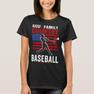 Men's god family country baseball patriotic T-Shirt