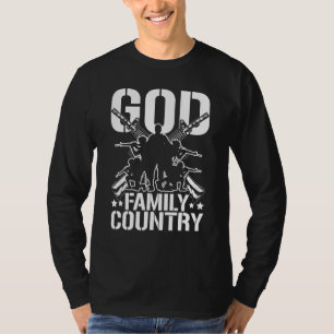 Mens God Family Country Guns Patriot Soldier 4th O T-Shirt