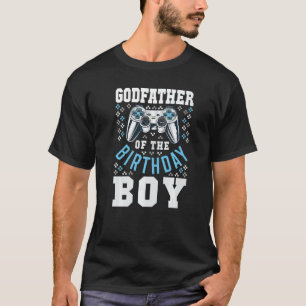 Mens Godfather Of The Birthday Boy Matching Video T-Shirt