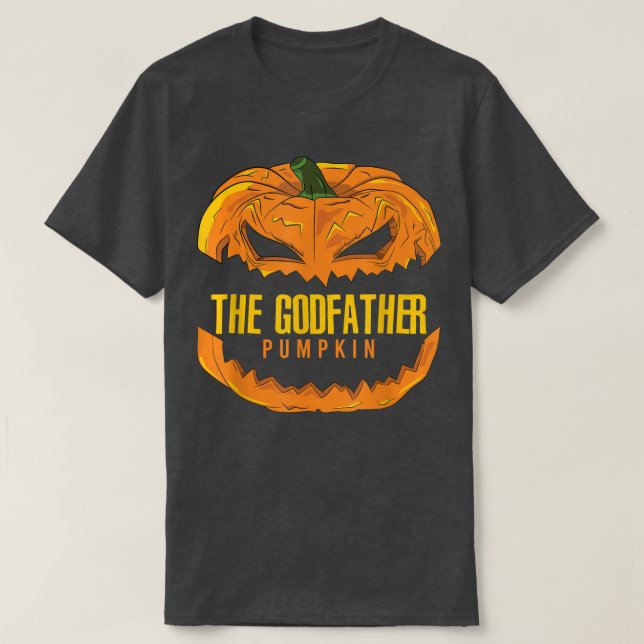 Mens Godfather Pumpkin Matching Family Group Hallo T-Shirt (Design Front)