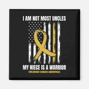 Mens Gold Childhood Cancer Awareness Niece Uncle A Magnet