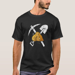 Mens Gold Mining Tools Hammer Shovel Gold Panning  T-Shirt