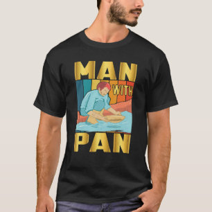 Mens Gold Panning Man with Pan Gold Prospector T-Shirt