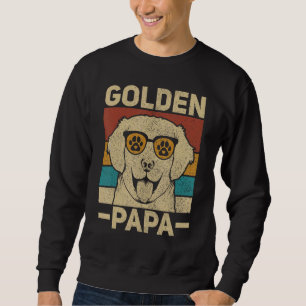 Mens Golden Papa Dog Dad Pet  Owner Vintage Golden Sweatshirt