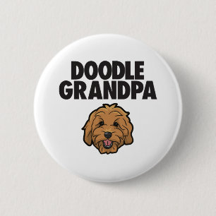 Mens Goldendoodle Grandpa Doodle Papa Cute Goldend 6 Cm Round Badge