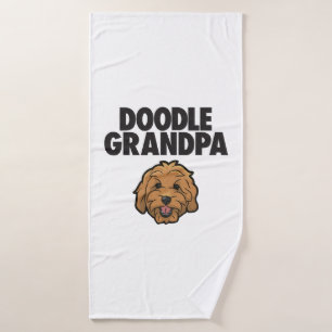 Mens Goldendoodle Grandpa Doodle Papa Cute Goldend Bath Towel