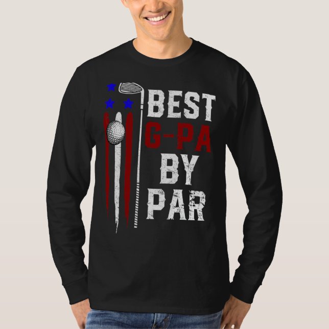 Mens Golf Best G Pa By Par Daddy Golfer Flag Ameri T-Shirt (Front)