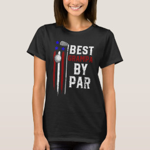Mens Golf Best Grampa By Par Daddy Golfer Flag Ame T-Shirt