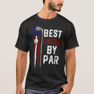 Mens Golf Best Uncle By Par Daddy Golfer Flag Amer T-Shirt