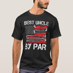 Mens Golf Best Uncle By Par Golfer American Flag F T-Shirt