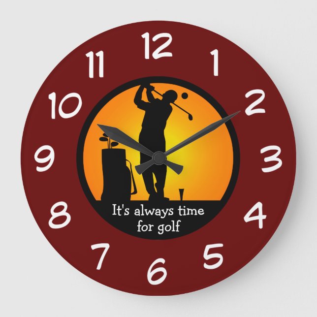 Men's Golf Fanatic Themed Wall Clocks (Front)