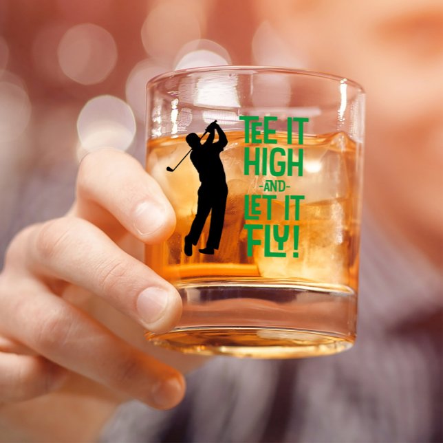 Men's Golf Funny Tee Sports Quote Cute Black Green Whiskey Glass (Men's Golf Funny Tee Sports Quote Cute Black Green Whiskey Glass)
