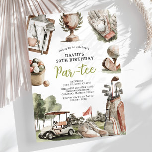 Men's Golf Outdoor Adult Birthday Invitation